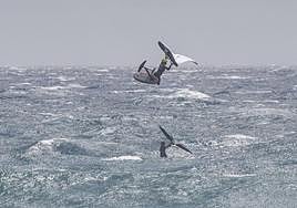 Mar de Arce, en plena acrobacia ganadora.