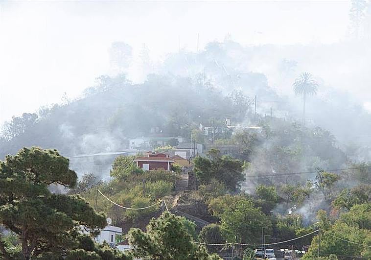 Imagen del humor del incendio en Puntagorda.