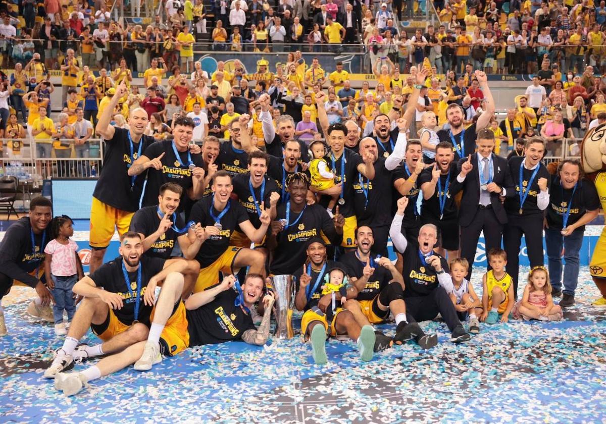 El Granca celebra el título de la EuroCup.