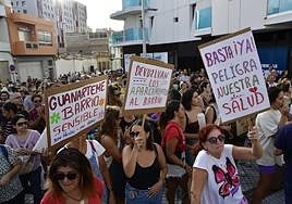 Manifestación de vecinos de Guanarteme en la tarde de este martes.