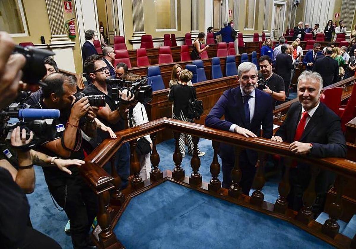 En la imagen, Fernando Clavijo y Ángel Víctor Torres.