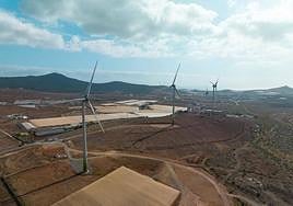 Uno de los parques eólicos implantados en la comarca sureste de Gran Canaria.