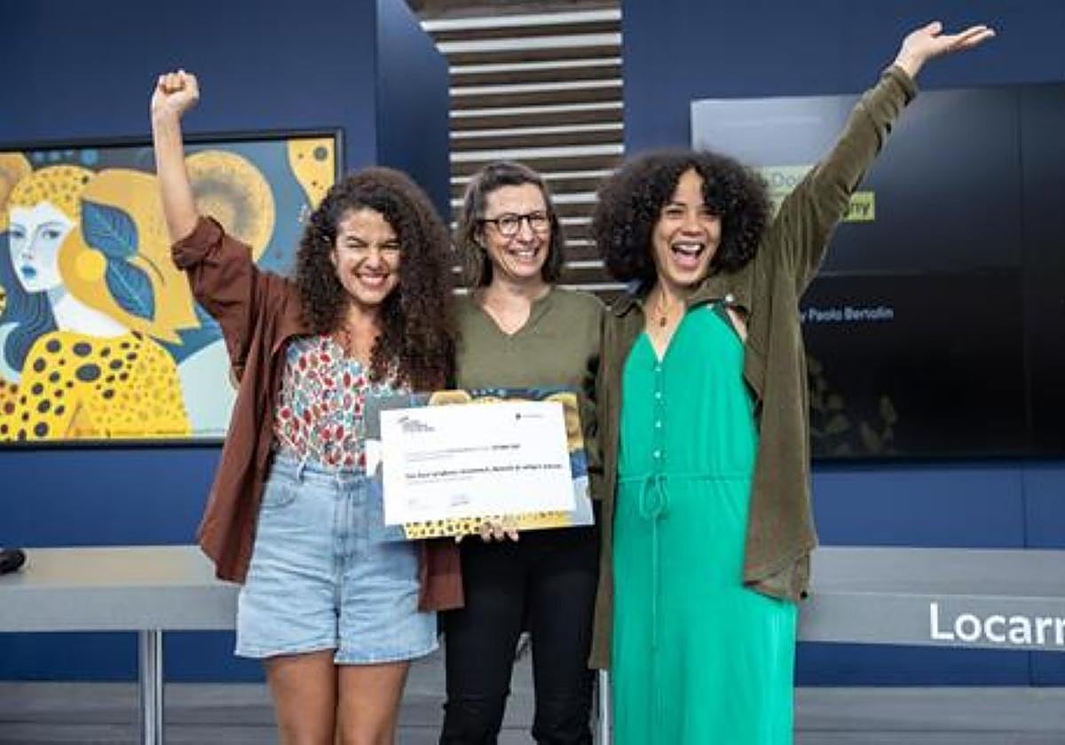Entrega del reconocimiento de 'Open Doors', en el festival de cine de Locarno.