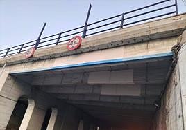 Vigas arregladas en los bajos del puente de la GC-1 sobre la Avenida del Cabildo.