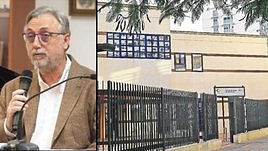 A la izquierda, el doctor Carlos Lázaro Roldán, a la derecha, el centro de salud de Canalejas.