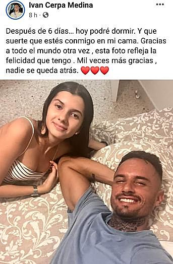 Imagen facilitada por la familia tras volver Karen al hogar familiar.