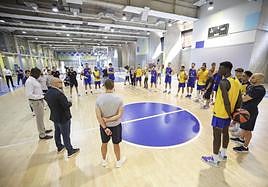 El Granca se ejercita en la Sala Club del Arena.