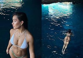 Las imágenes que compartió la influencer Marina Rivers en el charco del Tancón, en Tenerife.