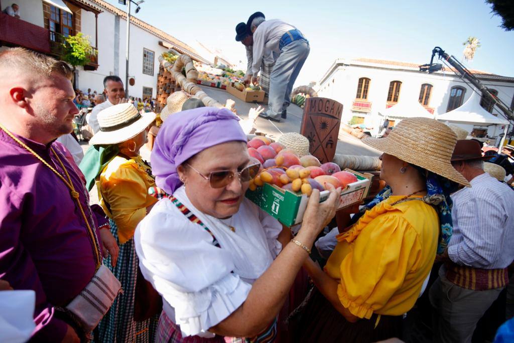 Romería y ofrendas en la basílica de Teror