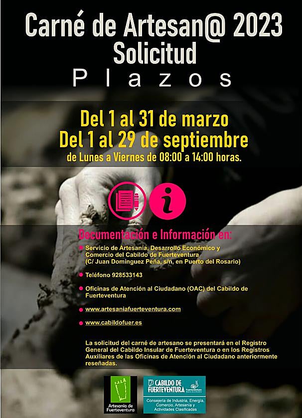 El Cabildo abre el periodo para la obtención del carné de artesano