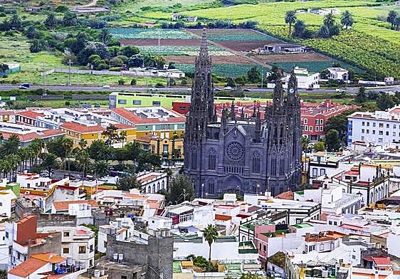 Vista panorámica del casco de Arucas.