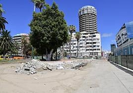 Imagen de la obra de la MetroGuagua en Santa Catalina.