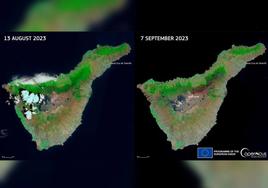 Así se ve Tenerife desde el espacio tras el incendio