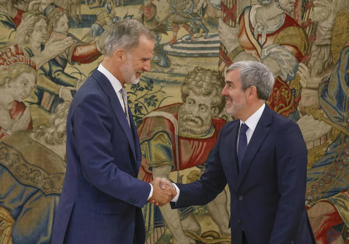 Felipe VI receives Clavijo in Zarzuela