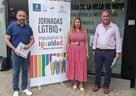 Raúl Afonso, Isabel Mena y Sergio Nuez, ayer en la Casa de la Cultura de Moya.