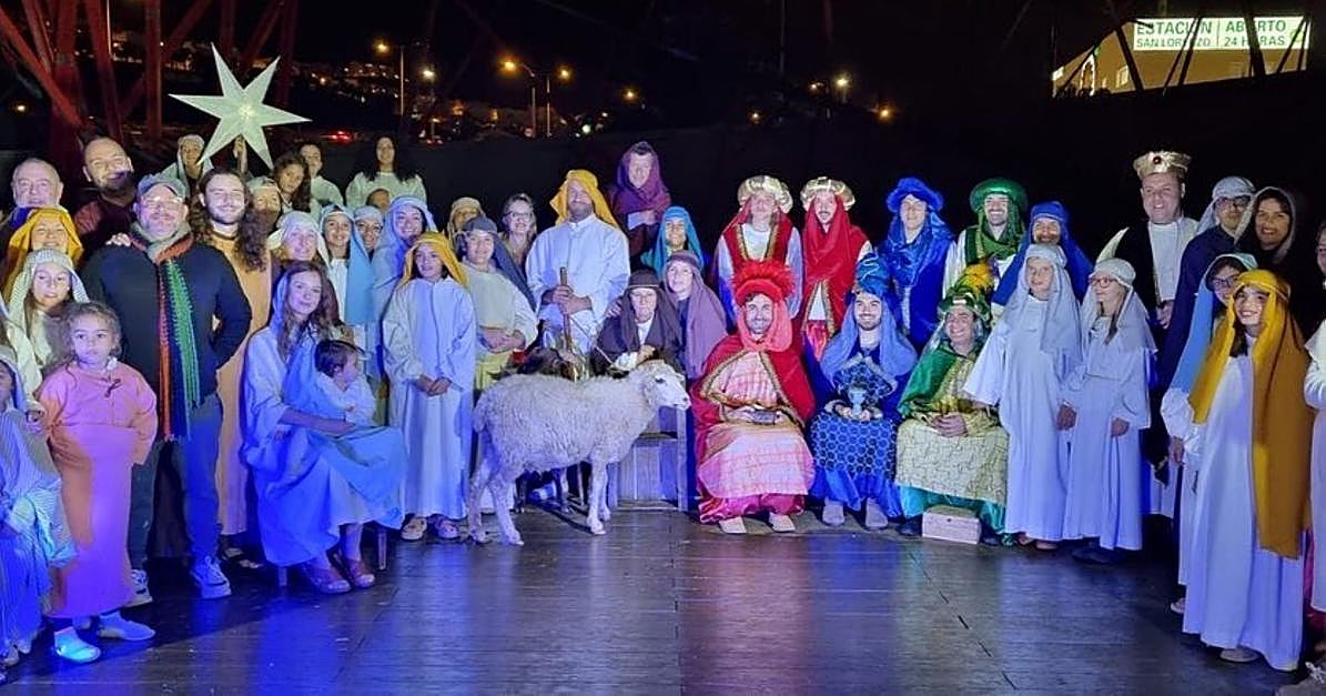 Participantes en el belén viviente de Tamaraceite de 2022.