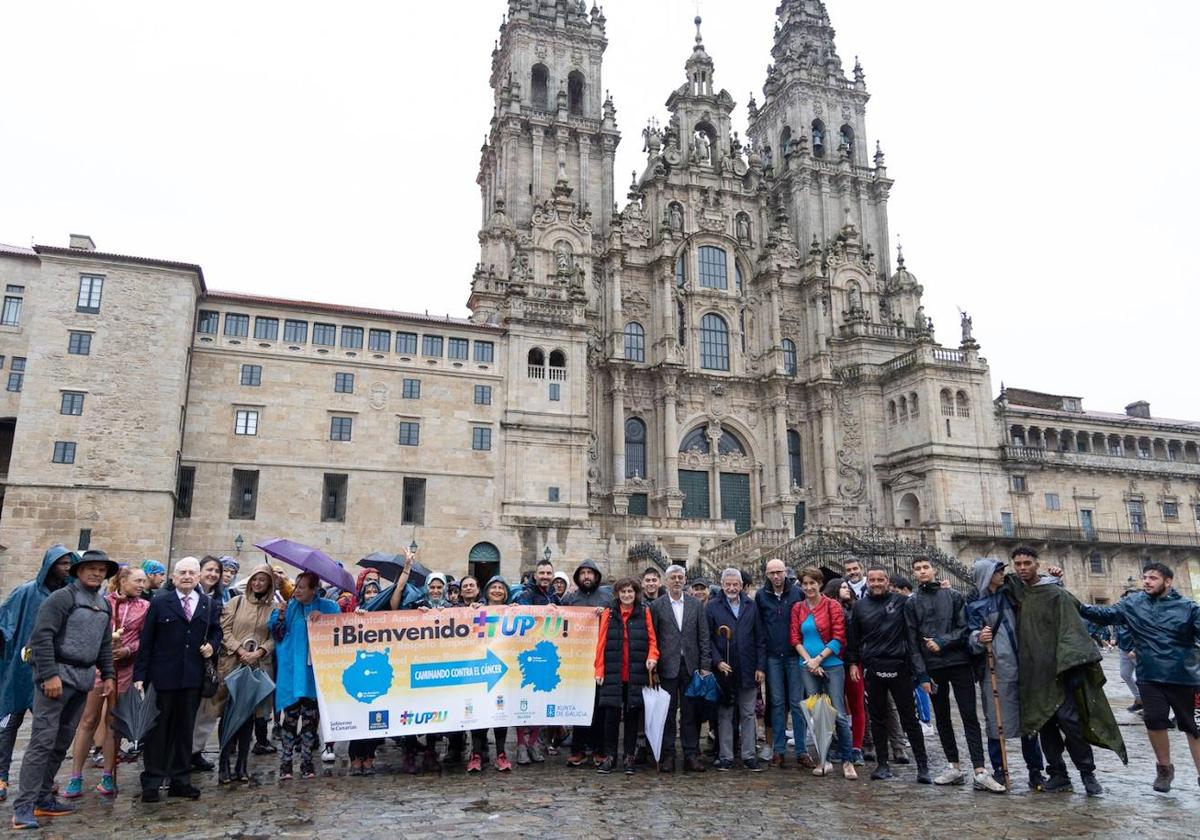 Los expedicionarios, en el Obradoiro.