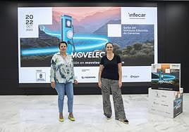 Minerva Alonso, consejera de Desarrollo Económico del Cabildo (izquierda), presentó Movelec.