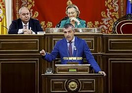 El vicepresidente de Canarias, Manuel Domínguez, este jueves en el Senado.