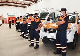 Personal de Protección Civil de Yaiza durante la pandemia.