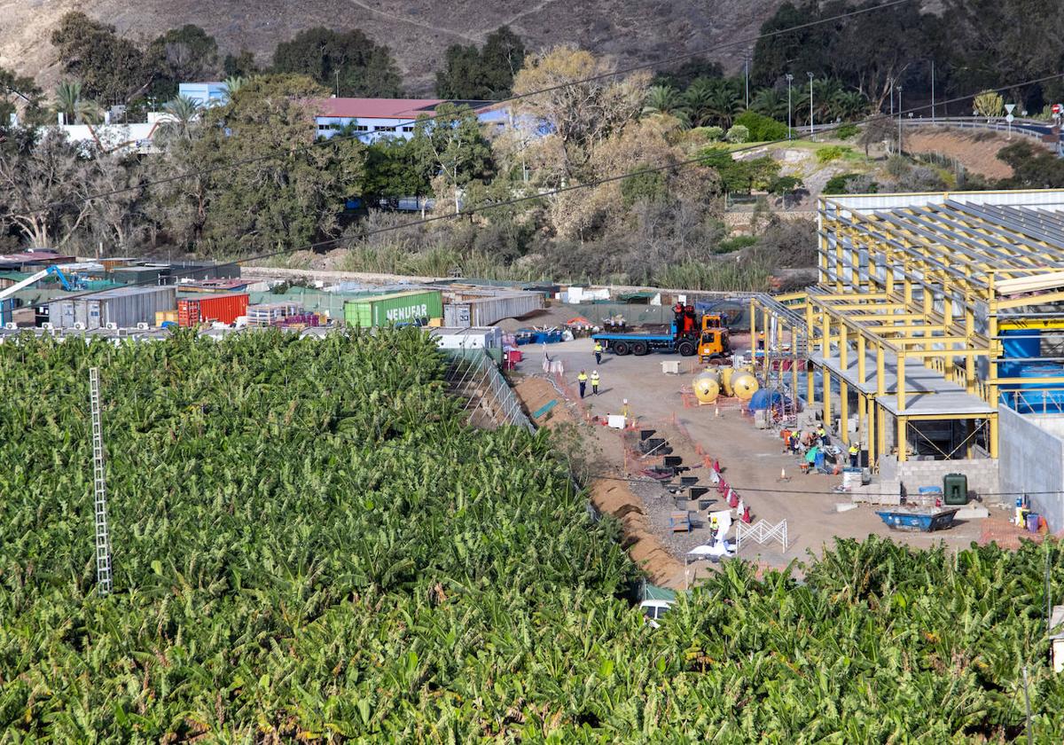 Estado actual de las obras de la desaladora en Arguineguín que suministrará agua a Salto de Chira.