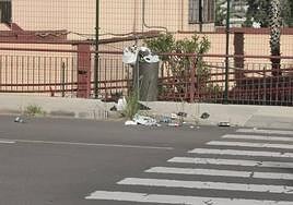 Así se veía el aparcamiento frente al colegio Ciudad del Campo la mañana del lunes.
