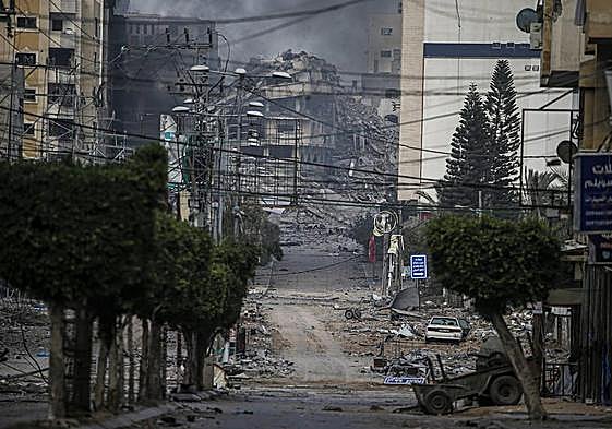 Daños causados en Gaza por los ataques.