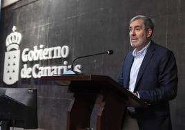 El presidente de Canarias, Fernando Clavijo, en la inauguración de unas jornadas que celebran el quinto aniversario del nuevo Estatuto de Autonomía.