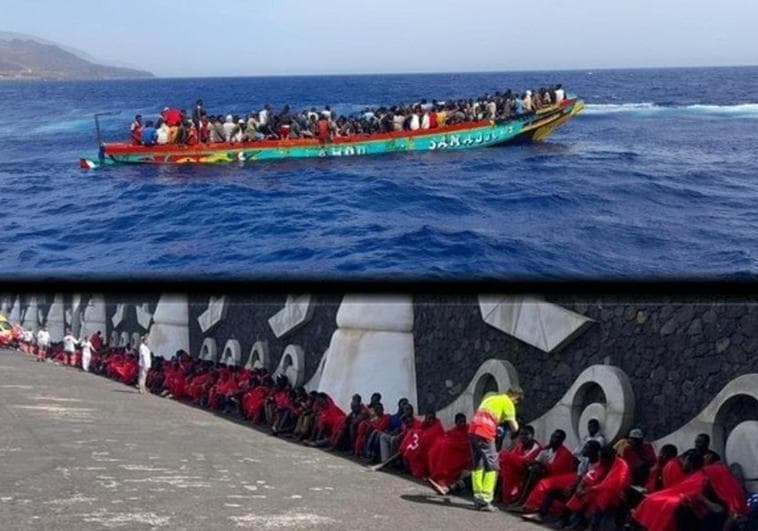 Imagen de migrantes llegando a El Hierro.
