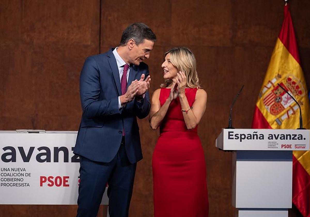 Pedro Sánchez y Yolanda Díaz.