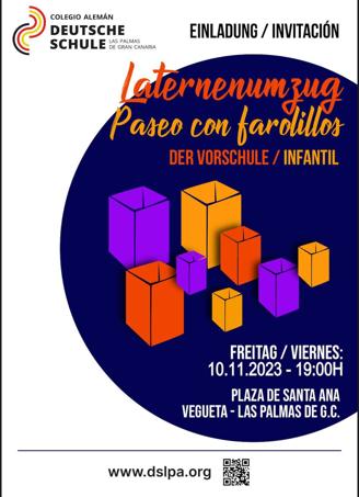 Invitación del Colegio Alemán de Las Palmas de Gran Canaria a la fiesta de los Farolillos.