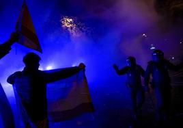 Uno de los momentos de las concentraciones contra la amnistía en Madrid.