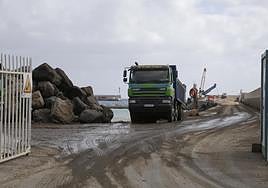 Vista de las obras de ampliación de las instalaciones portuarias de Arrecife.