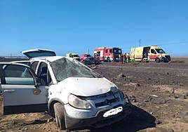 Accidente de tráfico en Playa Blanca.