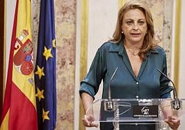 La diputada de CC, Cristina Valido, durante su valoración del discurso inicial de Pedro Sánchez.