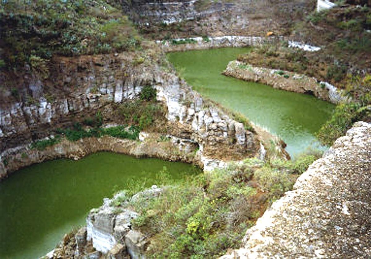 Zona del embalse y barranco de Lezcano, en Teror.