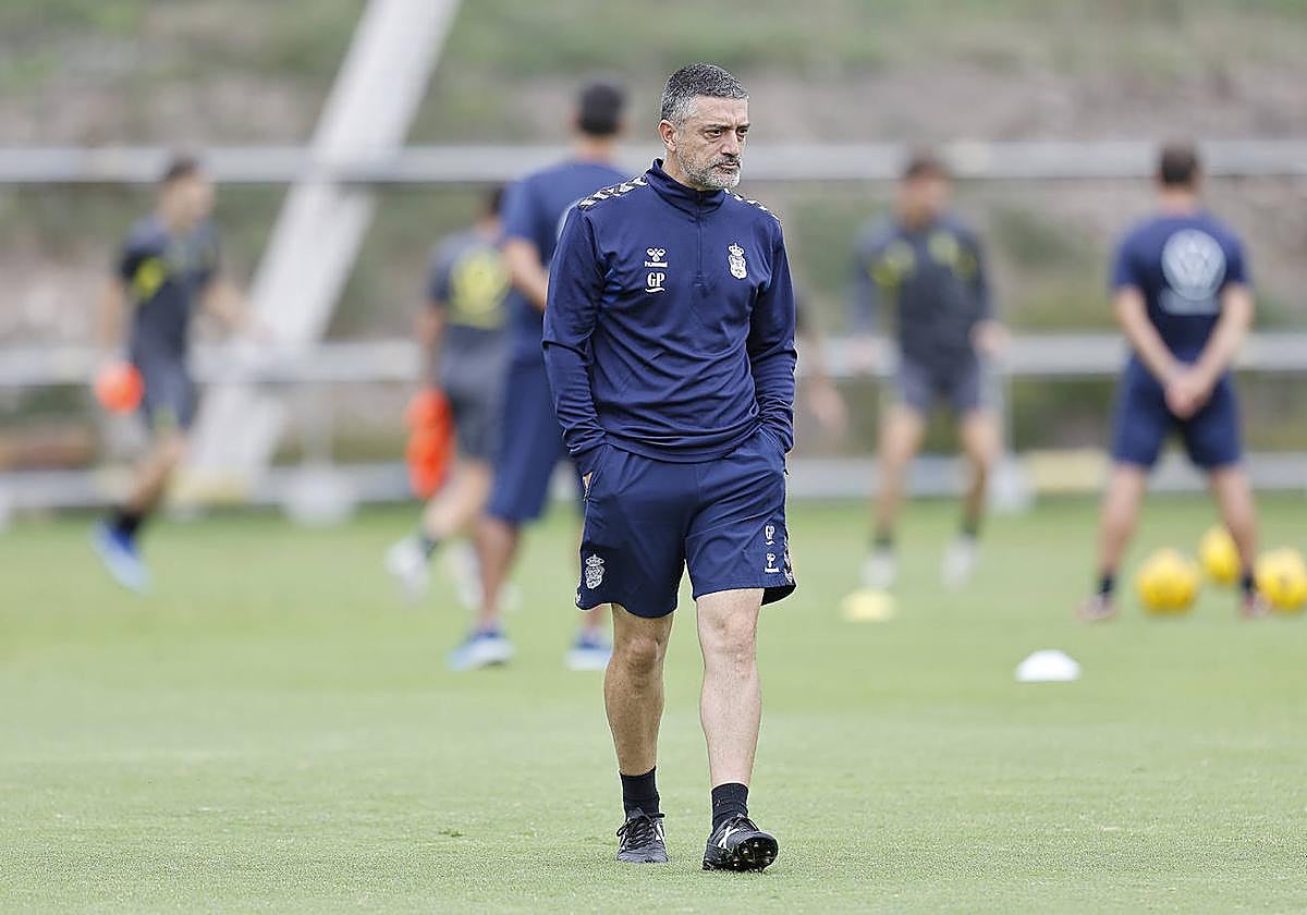 Pimienta, durante el entrenamiento de este martes en Barranco Seco.