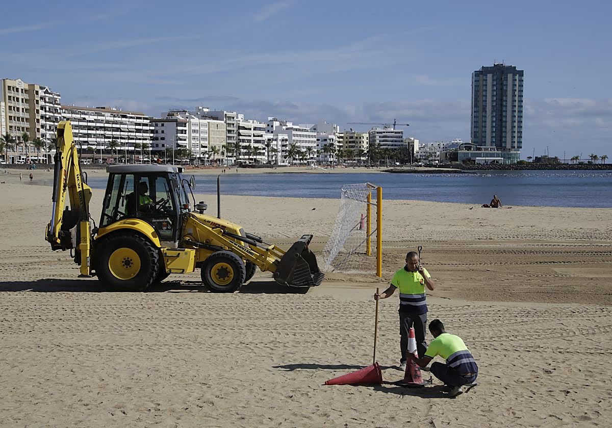 Portería ya instalada.
