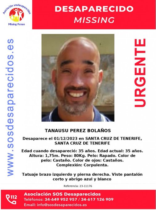 Buscan a Tanausú Pérez Bolaños en Santa Cruz de Tenerife