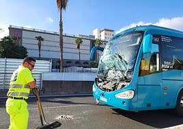 Accidente de ayer en la capital grancanaria.