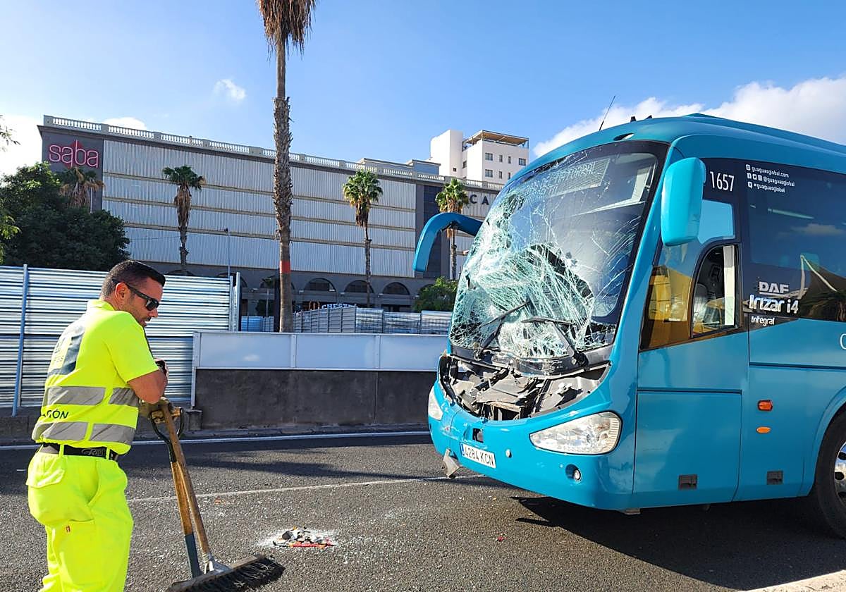 Accidente de ayer en la capital grancanaria.
