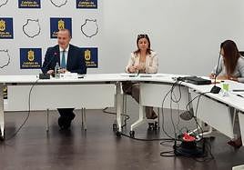 El vicepresidente insular Augusto Hidalgo, en la comisión de pleno de diciembre.