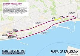 Imagen del recorrido de la San Silvestre de la capital grancanaria.
