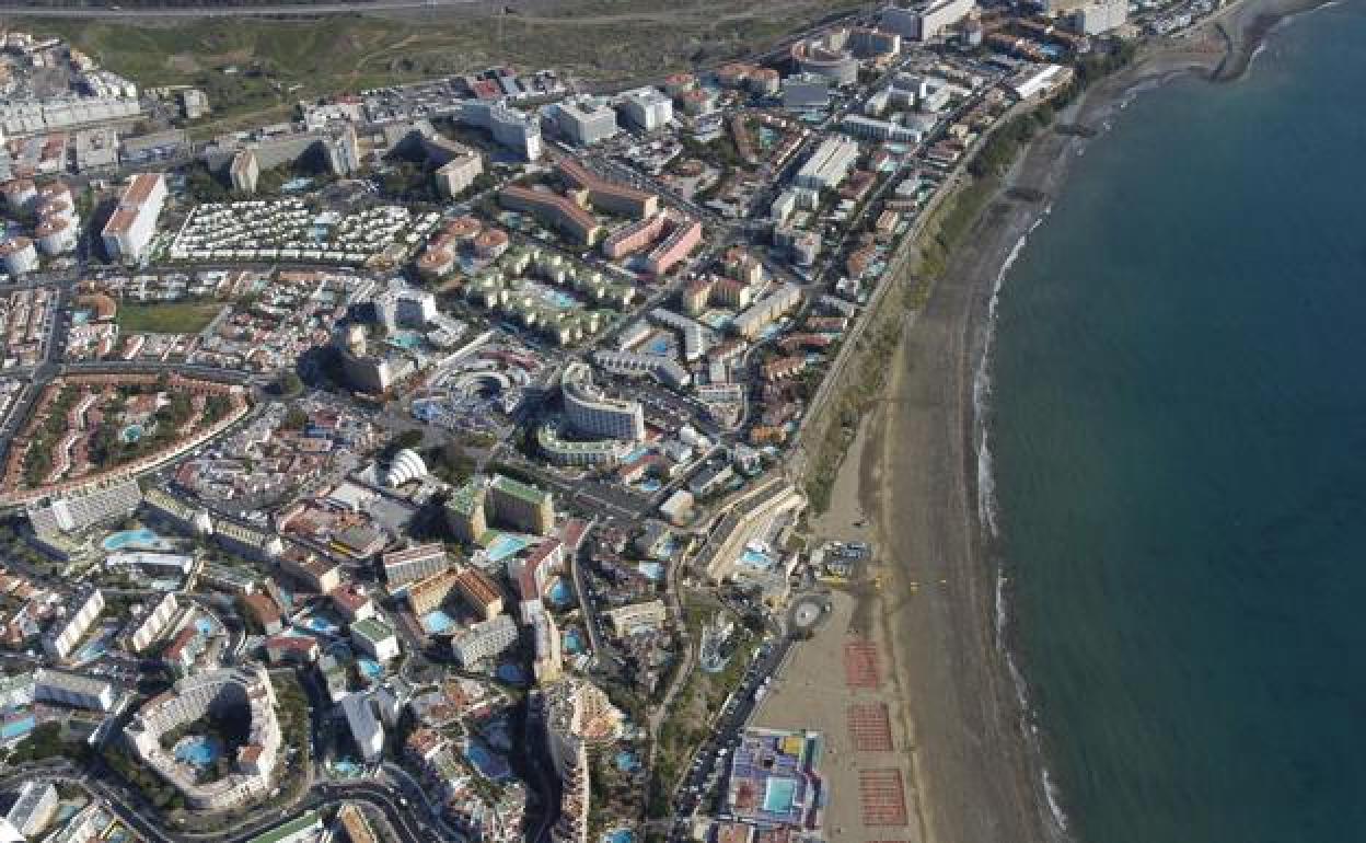 Vista aérea de Playa del Inglés. 