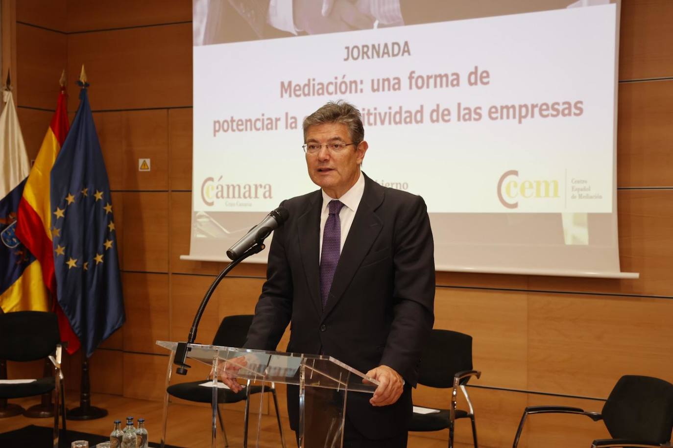 Rafael Catalá, en la Cámara de Comercio de Gran Canaria. 