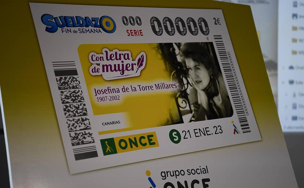 Cinco millones y medio de cupones de la ONCE llevarán impresa la imagen de la autora grancanaria. 