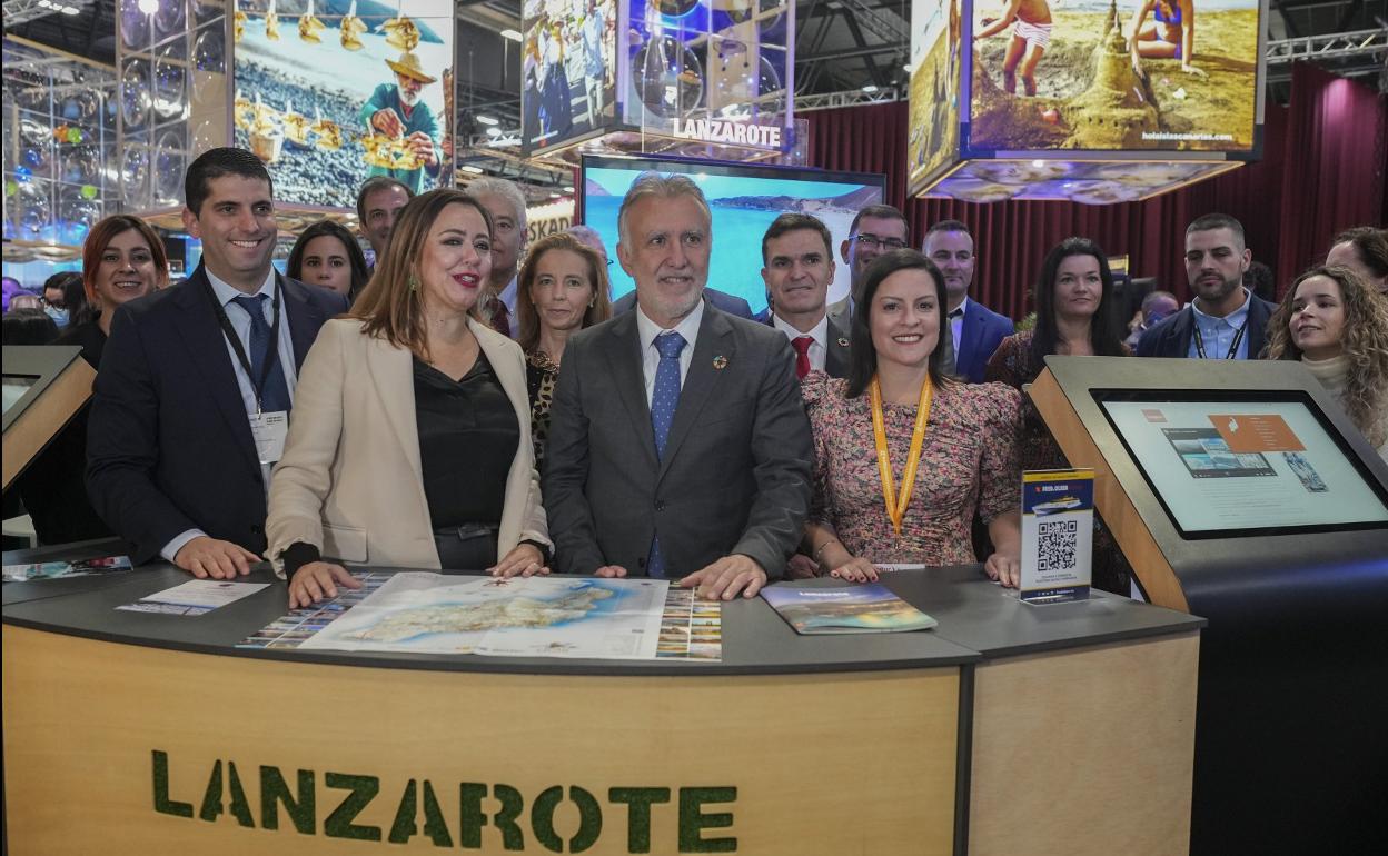 Dolores Corujo encabezó la delegación de Lanzarote en el arranque de Fitur. 