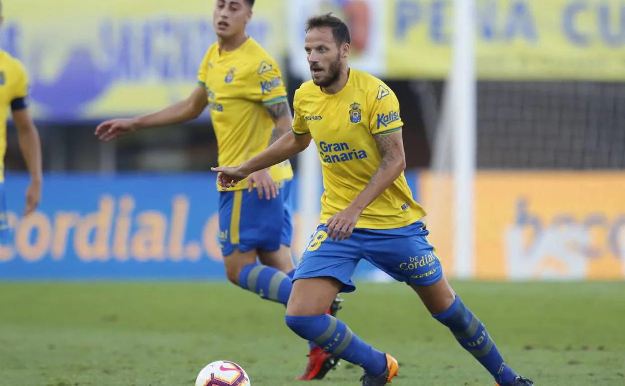 Javi Castellano, durante un partido en su etapa con la UD Las Palmas. 