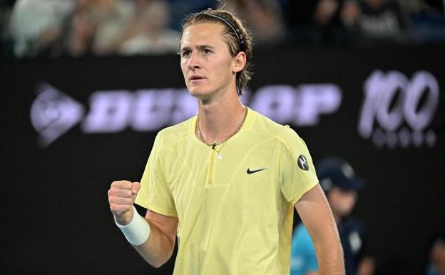Korda celebra su histórico triunfo ante Medvedev/AFP