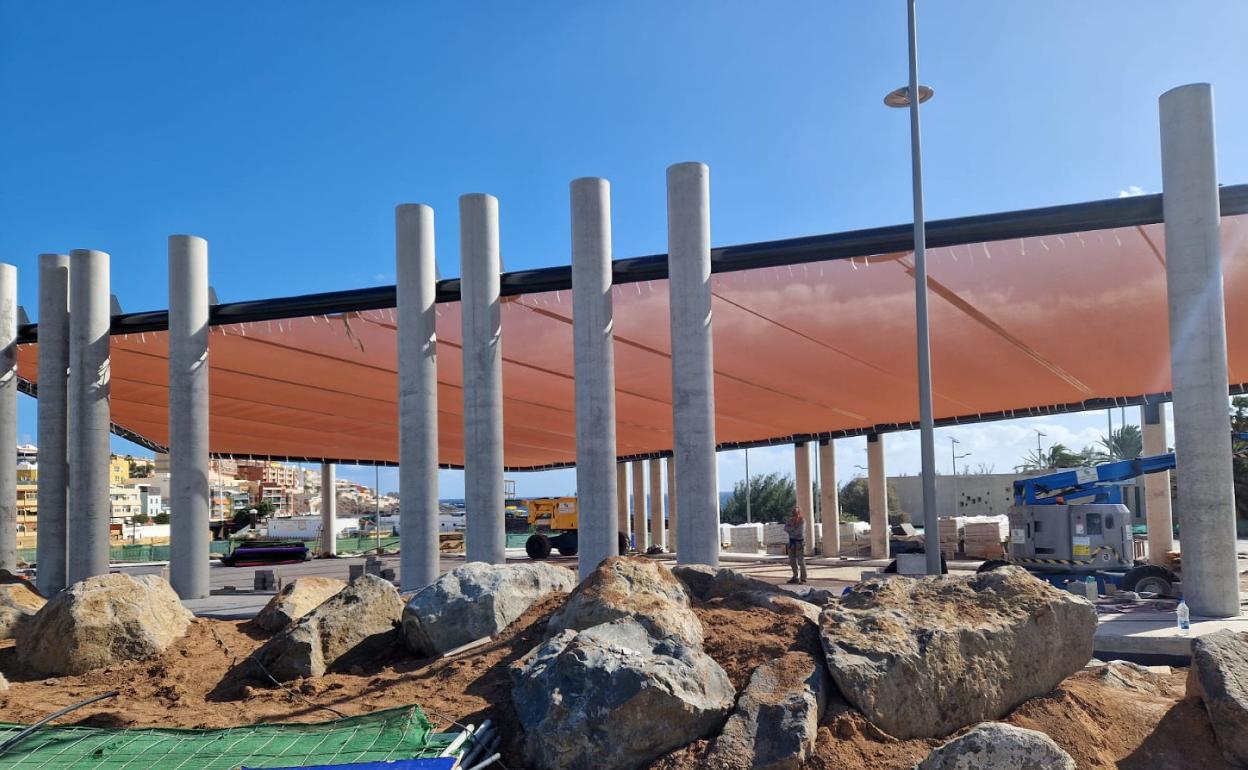 El nuevo parque de Melenara ya luce pérgola